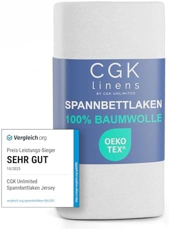 Spannbettlaken Jersey 140x200 cm – 100% Baumwolle, weich & atmungsaktiv – Rundumgummi für Matratzen bis 30 cm & Boxsprin