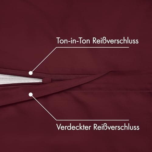 JACOBSON Bettwäsche 135x200 – 100% Baumwolle Perkal, OEKO‑TEX, 2‑teilig (135x200 + 80x80) mit Reißverschluss, Anthrazit
