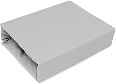 Spannbettlaken für Kinder – 100% Baumwolle Jersey Spannbetttuch, 180×200 cm (Silber)