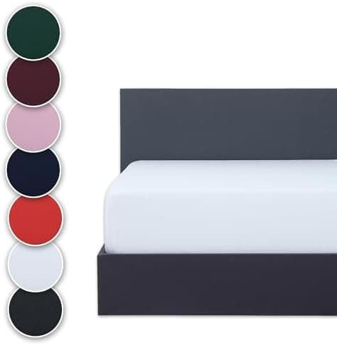 Vency Spannbettlaken 90x200 cm (bis 25 cm Matratzenhöhe) – 100% Baumwolle, Weiß