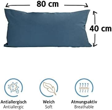 Komfortec Kissenbezüge 2er Set – 100% Baumwolle Premium Jersey (150 g/m²), superweich – OEKO‑TEX STANDARD 100