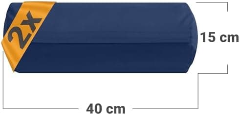 Doppelpack Baumwoll-Kissenbezüge 40 x 15 cm – Navyblau, schlichtes modernes Design