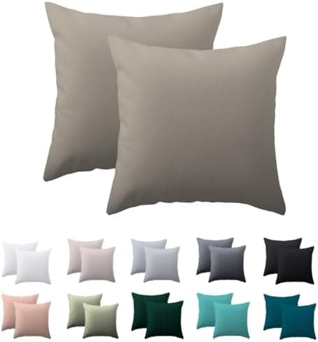 Kissenbezug 40x80 cm 2er Set – 100% Mikrofaser Beige, weich & bügelfrei mit Reißverschluss