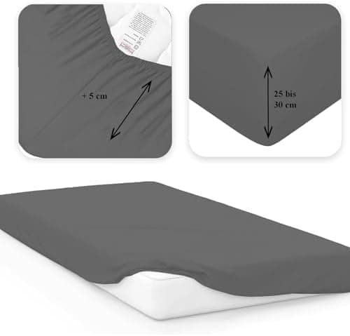 120x200 cm Jersey-Spannbettlaken – 100% Baumwolle, Weiß