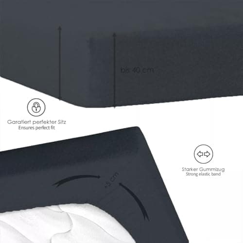 120x200 cm Jersey-Spannbettlaken – 100% Baumwolle, Weiß