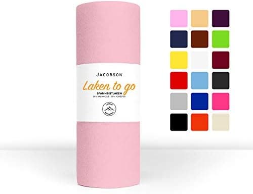 Jacobson Jersey-Spannbettlaken – 50% Baumwolle/50% Polyester, elastisch & hautsympathisch – 180–200 x 200 cm, 1er Set, N
