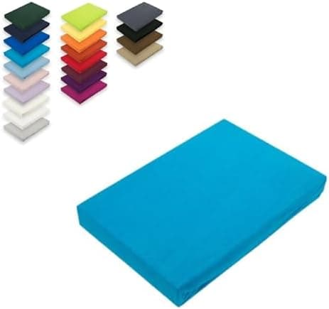 EXKLUSIV HEIMTEXTIL Jersey-Spannbettlaken 90–100 x 200 cm, bis 25 cm Matratzenhöhe – 100% Baumwolle, Öko‑Tex zertifizier