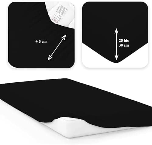 120x200 cm Jersey-Spannbettlaken – 100% Baumwolle, Weiß