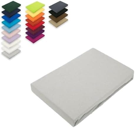 EXKLUSIV HEIMTEXTIL Jersey-Spannbettlaken 90–100 x 200 cm, bis 25 cm Matratzenhöhe – 100% Baumwolle, Öko‑Tex zertifizier