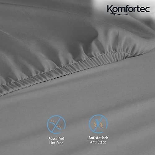 Komfortec Spannbettlaken 90x200 cm Jersey-Baumwolle – OEKO-TEX® Standard 100, Rundumgummizug für perfekte Passform, Weiß