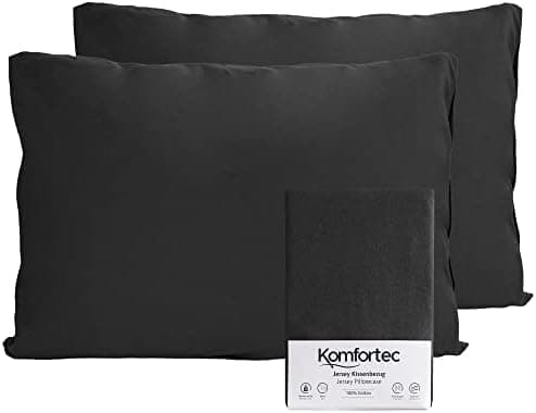 Komfortec Kissenbezüge 2er Set – 100% Baumwolle Premium Jersey (150 g/m²), superweich – OEKO‑TEX STANDARD 100