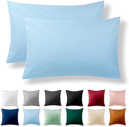 2er-Set Kissenbezüge 40 x 80 cm – Renforcé, 100% Baumwolle, superweich mit Reißverschluss, Babyrosa