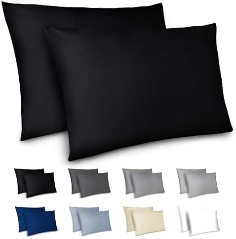 Dreamzie Kissenbezug 40x80 (2er Set) – Mikrofaser weich, OEKO-TEX STANDARD 100, Anthrazit mit Reißverschluss