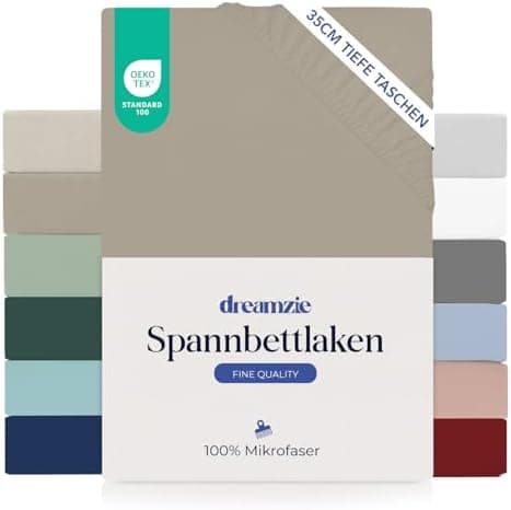 Dreamzie Spannbettlaken – 100% Mikrofaser, 35 cm Tiefe Tasche