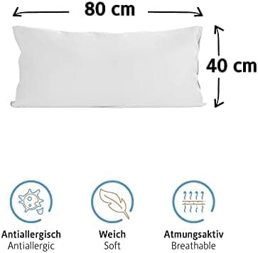 Komfortec Kissenbezüge 2er Set – 100% Baumwolle Premium Jersey (150 g/m²), superweich – OEKO‑TEX STANDARD 100