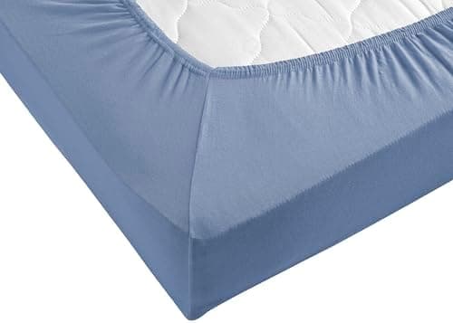 Jersey-Spannbettlaken 100% Baumwolle – 90–100×200 cm, für Matratzen bis 25 cm (Steghöhe bis 23 cm), Beige
