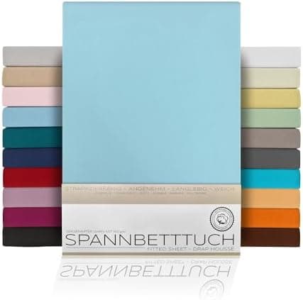 BEAUTEX Spannbetttuch aus Baumwolle – Premium Jersey 160 g/m², OEKO‑TEX STANDARD 100