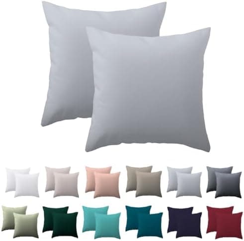 Kissenbezug 40x80 cm 2er Set – 100% Mikrofaser Beige, weich & bügelfrei mit Reißverschluss