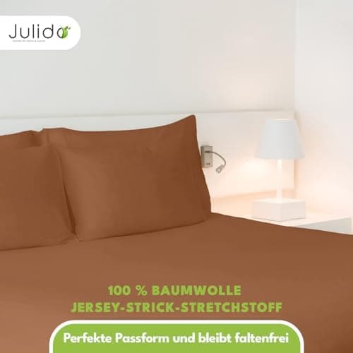 Julido Jersey-Spannbettlaken 140x200 cm – Baumwolle, OEKO-TEX® Standard 100, hautfreundlich & allergikergeeignet, Grün