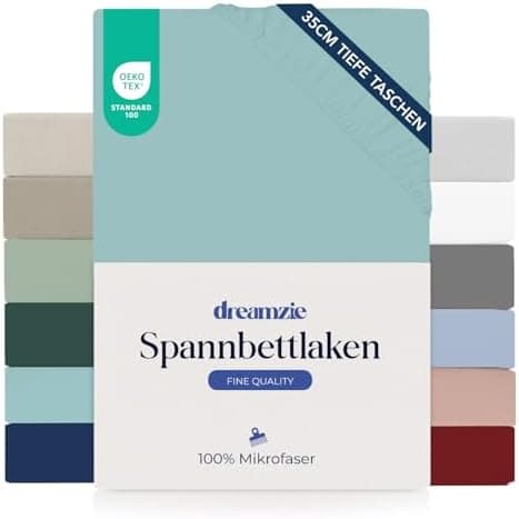 Dreamzie Spannbettlaken – 100% Mikrofaser, 35 cm Tiefe Tasche