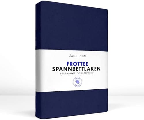 Jacobson Premium Frottee-Spannbettlaken aus Baumwolle, 200 g/m² (120–130 x 200 cm) – Grau