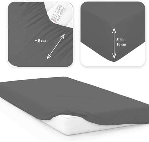 120x200 cm Jersey-Spannbettlaken – 100% Baumwolle, Weiß