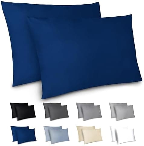 Dreamzie Kissenbezug 40x80 (2er Set) – Mikrofaser weich, OEKO-TEX STANDARD 100, Anthrazit mit Reißverschluss