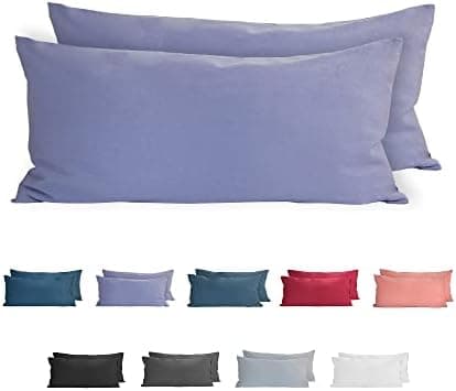Komfortec Kissenbezüge 2er Set – 100% Baumwolle Premium Jersey (150 g/m²), superweich – OEKO‑TEX STANDARD 100