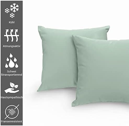 Pizuna Kissenbezüge 2er-Pack 40 x 80 cm Dunkelblau – 100% Langstapel-Baumwolle, 400 Fadenzahl
