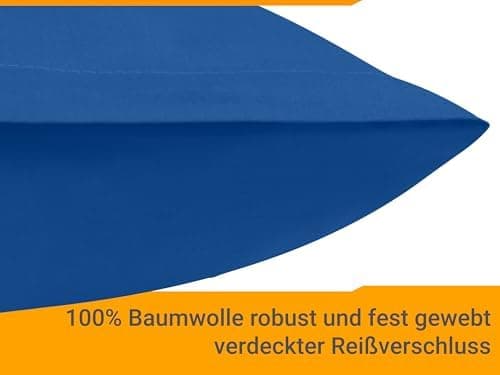 Doppelpack Baumwoll-Kissenbezüge 40 x 15 cm – Navyblau, schlichtes modernes Design