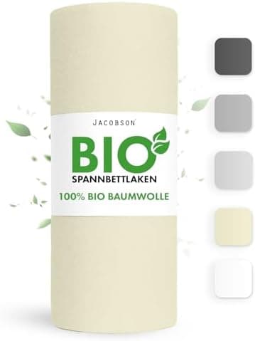 Jacobson Spannbettlaken 180×200 cm – GOTS‑zertifizierte Bio‑Baumwolle