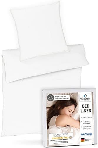 Bettwäsche 135x200 – 100% Renforce Baumwolle (OEKO-TEX STANDARD 100) | Set: Bettbezug 135x200 + Kissenbezug 80x80