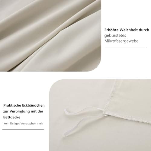 RUIKASI Bettwäsche-Set 4-teilig 135x200 Mikrofaser, 2x Bettbezug 135x200 + 2x Kissenbezug 80x80 cm, OEKO‑TEX, weich & bü