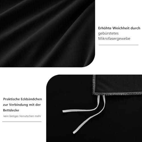 RUIKASI Bettwäsche-Set 4-teilig 135x200 Mikrofaser, 2x Bettbezug 135x200 + 2x Kissenbezug 80x80 cm, OEKO‑TEX, weich & bü
