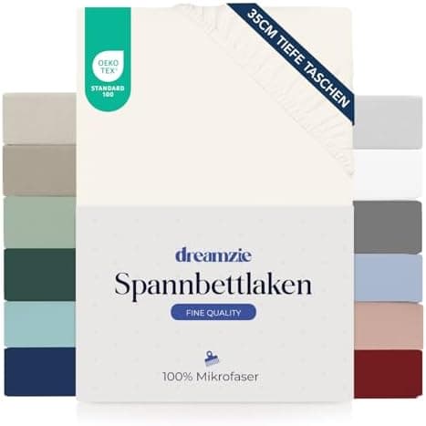 Dreamzie Spannbettlaken – 100% Mikrofaser, 35 cm Tiefe Tasche