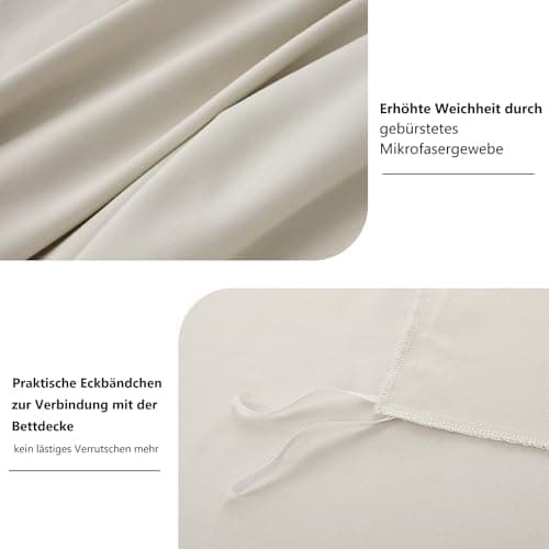 RUIKASI Bettwäsche-Set 4-teilig 135x200 Mikrofaser, 2x Bettbezug 135x200 + 2x Kissenbezug 80x80 cm, OEKO‑TEX, weich & bü