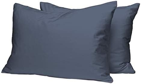 Pizuna Kissenbezüge 2er-Pack 40 x 80 cm Dunkelblau – 100% Langstapel-Baumwolle, 400 Fadenzahl