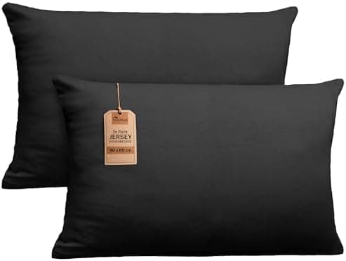 NatureMark Jersey Kissenbezüge – weich & atmungsaktiv, hautfreundlich – 40x40 cm, Anthrazit