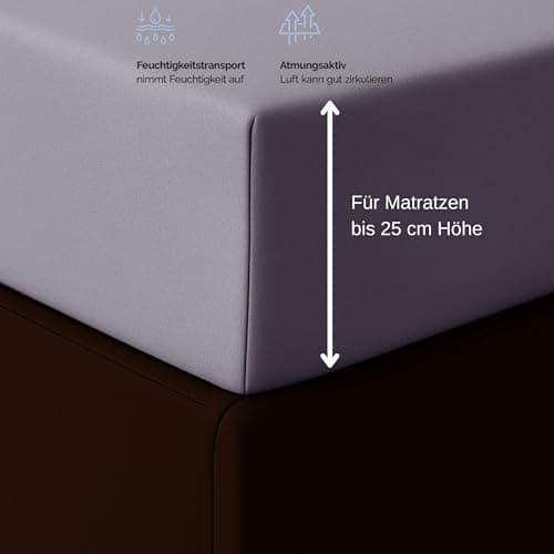 Spannbettlaken 120x200 cm – Jersey 100% Baumwolle – für Matratzen bis 25 cm Höhe