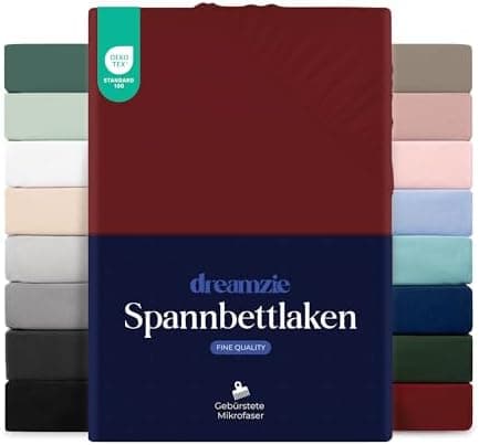 Dreamzie Spannbettlaken 120x200 cm – 100% Mikrofaser, Hoher Steg bis 35 cm
