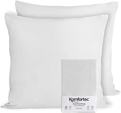 Komfortec Kissenbezüge 2er Set – 100% Baumwolle Premium Jersey (150 g/m²), superweich – OEKO‑TEX STANDARD 100