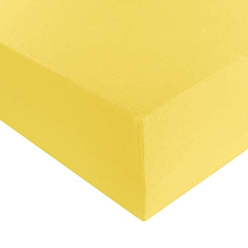 Heim24h Spannbettlaken 120x200 cm (bis 30 cm) – 100% Baumwolle Jersey, Schwarz