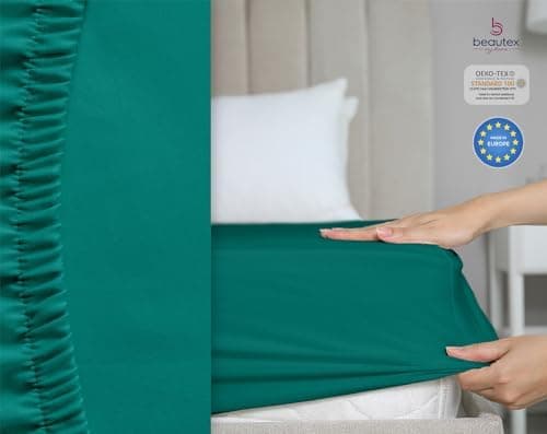 BEAUTEX Spannbetttuch aus Baumwolle – Premium Jersey 160 g/m², OEKO‑TEX STANDARD 100