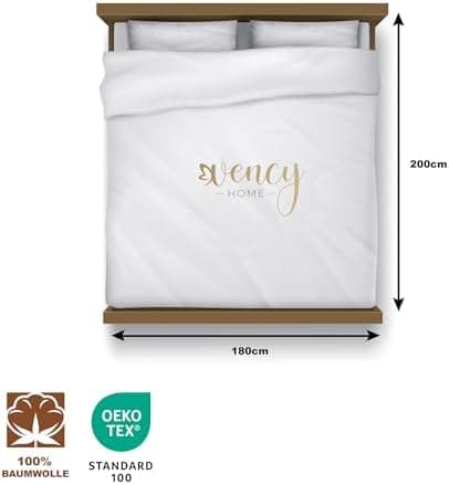 Vency Spannbettlaken 90x200 cm – 100% Baumwolle, für Matratzen bis 35 cm