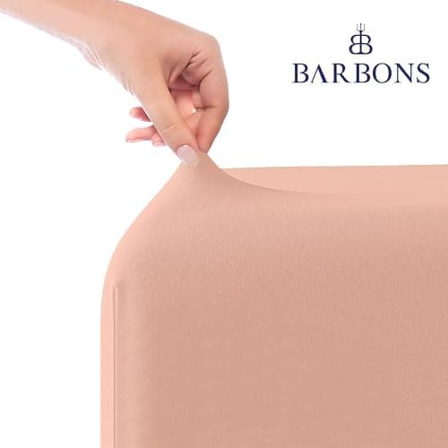 BARBONS Spannbettlaken 140x200 cm – 100% Baumwolle Jersey, für Boxspringbett & Matratzen bis 27 cm – Hellgrau
