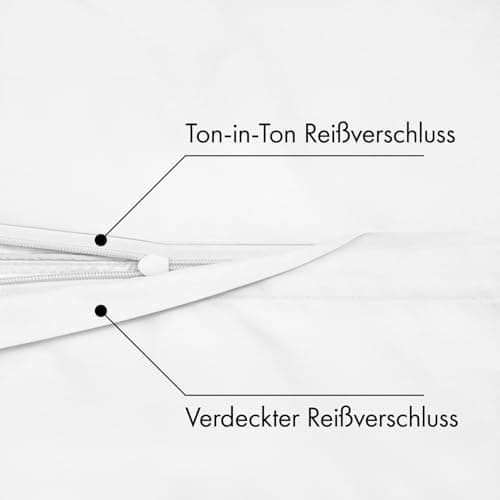 JACOBSON Bettwäsche 135x200 – 100% Baumwolle Perkal, OEKO‑TEX, 2‑teilig (135x200 + 80x80) mit Reißverschluss, Anthrazit