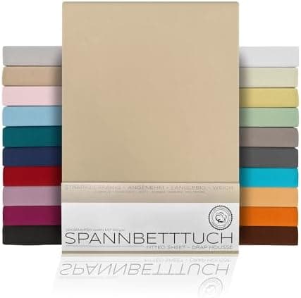 BEAUTEX Spannbetttuch aus Baumwolle – Premium Jersey 160 g/m², OEKO‑TEX STANDARD 100
