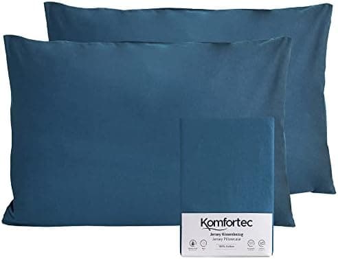 Komfortec Kissenbezüge 2er Set – 100% Baumwolle Premium Jersey (150 g/m²), superweich – OEKO‑TEX STANDARD 100