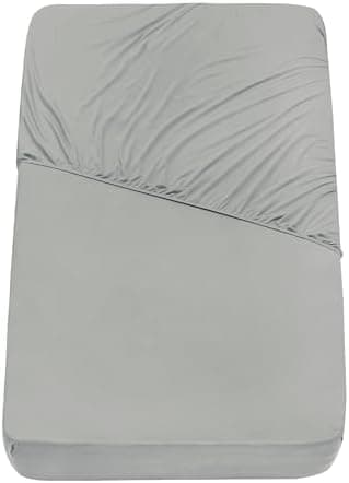 Mixibaby Spannbettlaken Jersey 100% Baumwolle – 180 x 200 cm, Hellgrau