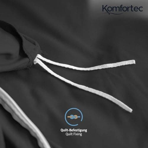 Komfortec Bettwäsche 2‑teilig (Bettbezug 155x220 + Kissenbezug 80x80) – superweiche gebürstete 100% Mikrofaser, Grau, OE